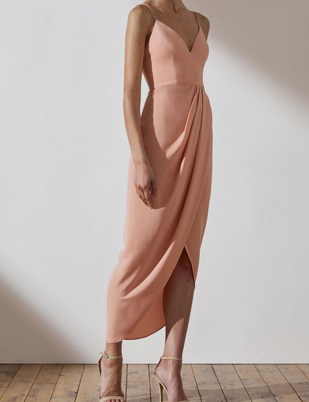 Shona Joy Samantha Core Cocktail Dress - Dusty Pink - Size 10 for rent on The Volte - main image