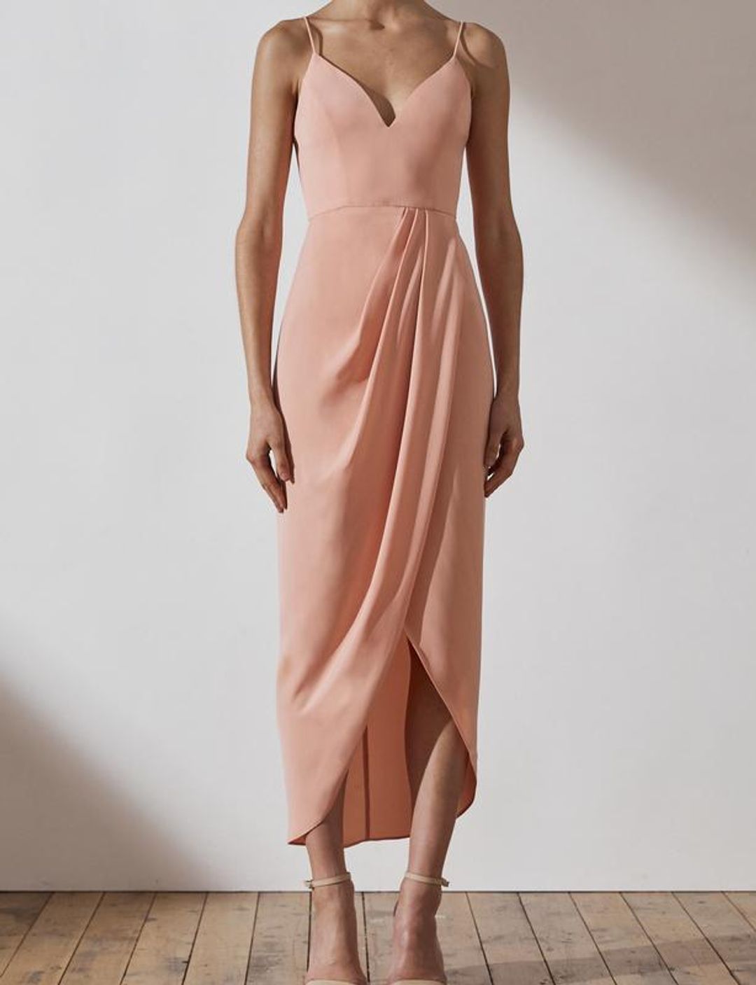 Shona Joy Samantha Core Cocktail Dress - Dusty Pink - Size 10 for rent on The Volte - main image