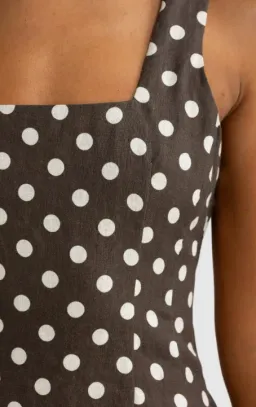ORTC Zoey Linen Mini Dress Carob Polkadot Size 12 for rent on The Volte - image 4