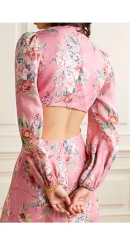 Zimmermann Bellitude Bow Front Dress Pink Floral Size 2 / AU 12 for rent on The Volte - image 3