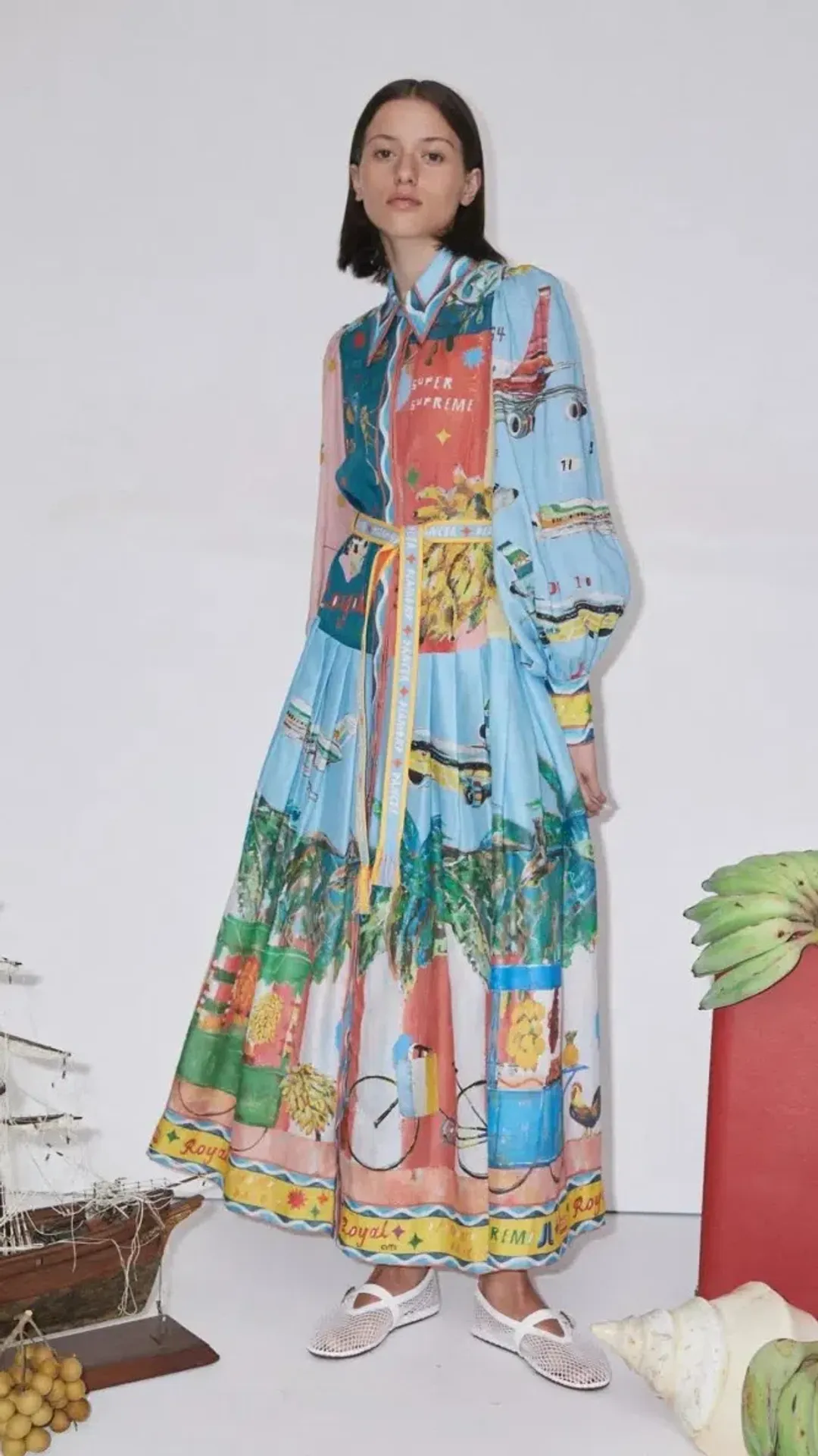 Alemais All Aboard Shirtdress Multi Size AU 16 for rent on The Volte - main image