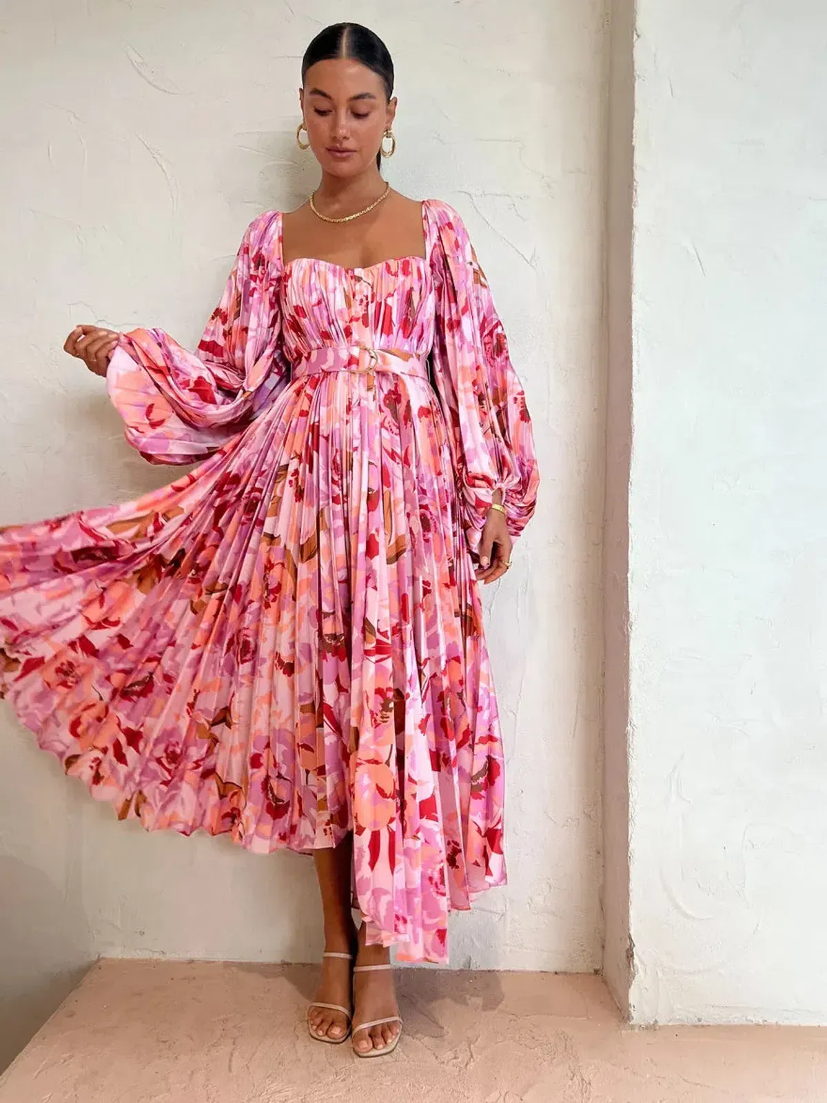 Acler Lothair Midi Dress In Peony Harvest Size 14 - Image 2