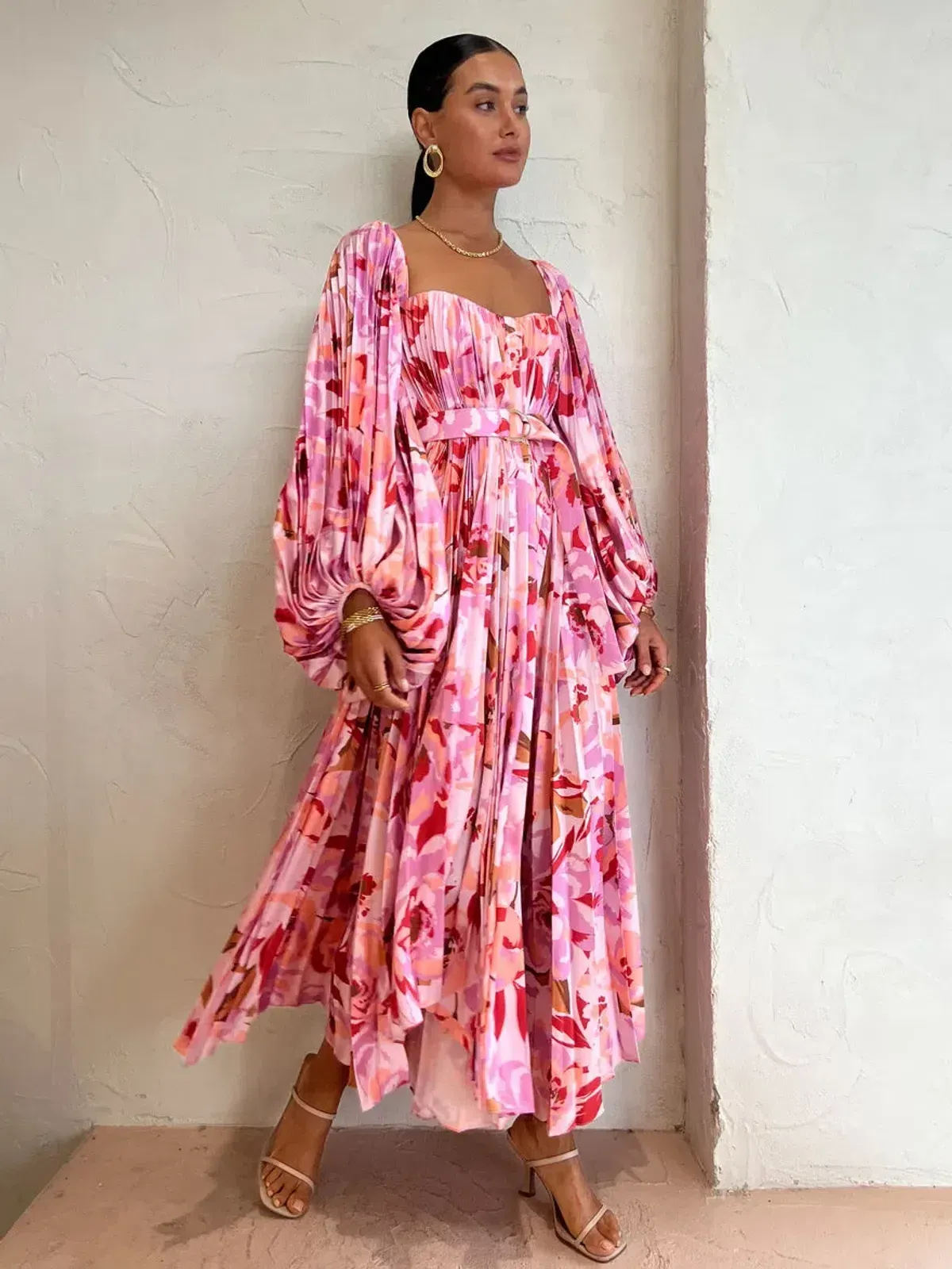 Acler Lothair Midi Dress In Peony Harvest Size 14 - Image 1