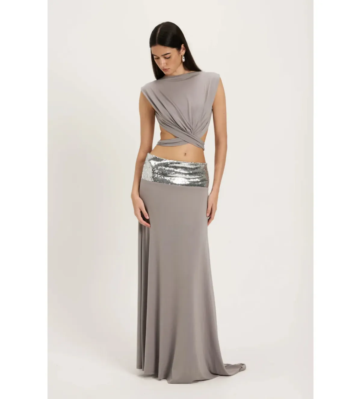 Ance Gria Lune Top and Skirt Set in Grey Size AU6 - Image 1