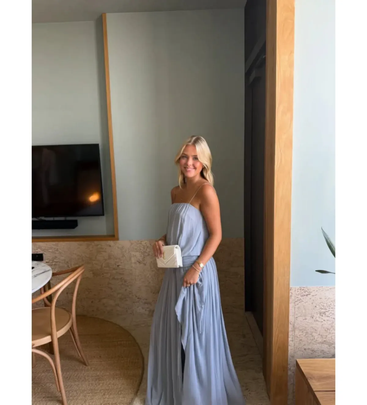 Bec & Bridge Camile Blouson Maxi Dress Cloud Blue Size 8 - Image 3
