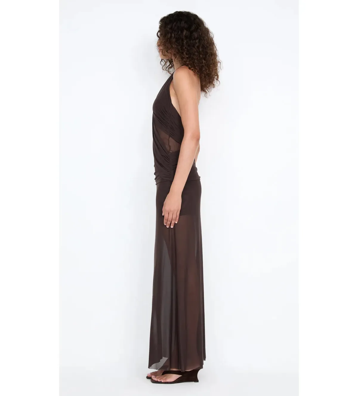 Bec & Bridge Deija Halter Maxi Dress Dark Chocolate Size 8 - Image 3