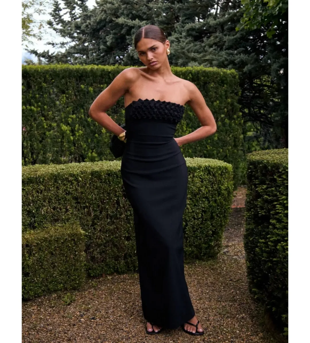 Ance Gria Margo Maxi Dress in Black Size AU 6 for rent on The Volte - main image