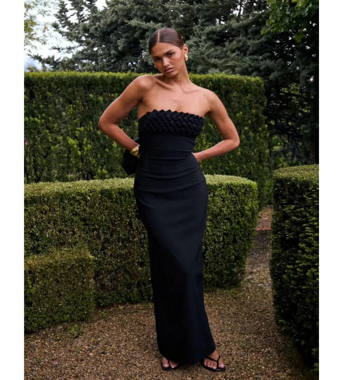 Ance Gria Margo Maxi Dress in Black Size AU 6 for rent on The Volte - main image