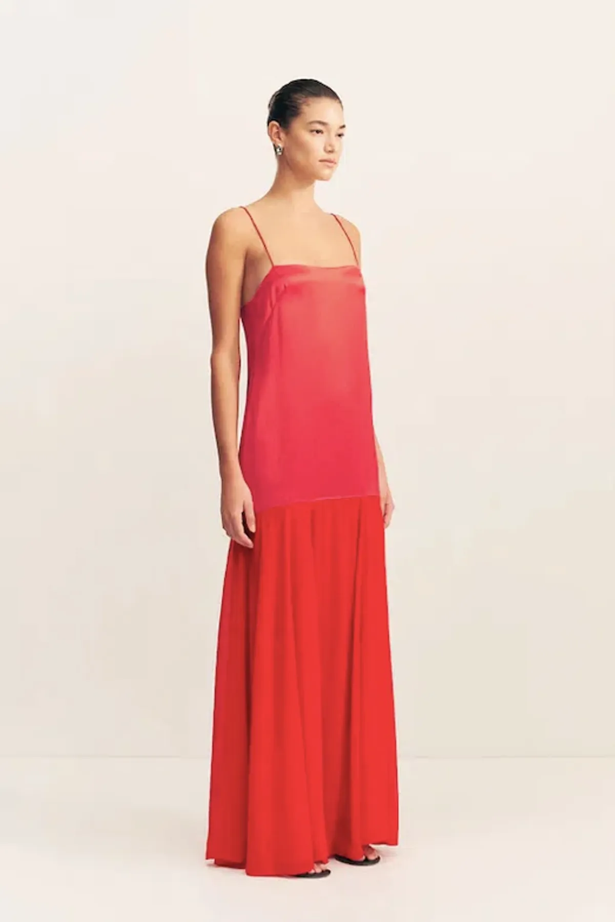 Moraya Dropped Waist Maxi Dress in Chilli - Image 3