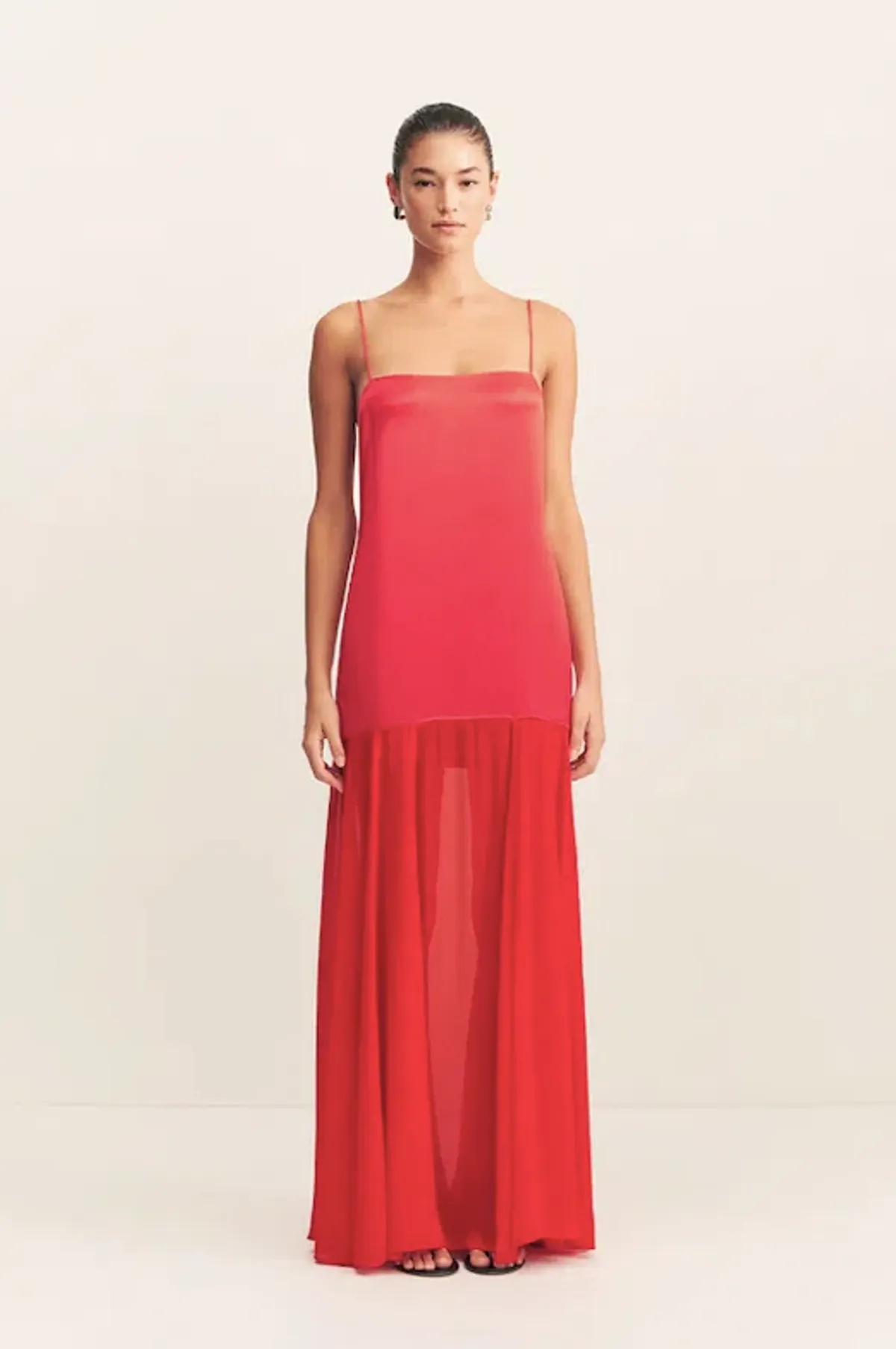 Moraya Dropped Waist Maxi Dress in Chilli - Image 1