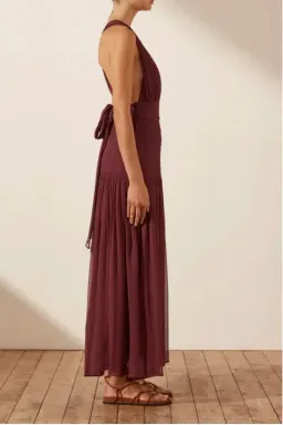 Shona Joy Marquis Plunged Tie Back Midi Dress for rent on The Volte - image 3