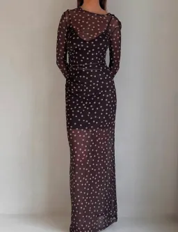 By Nicola Luca Maxi Dress in Chocolate Polka 10 for rent on The Volte - image 1