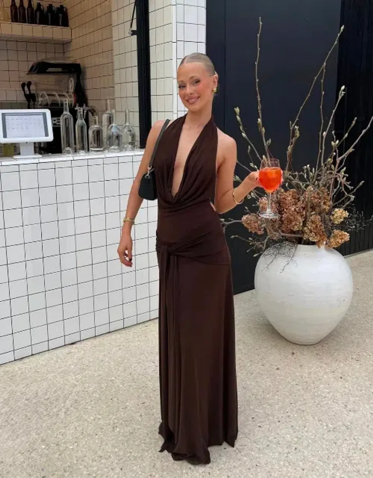 La Marie Nadia Dress Brown - Image 1