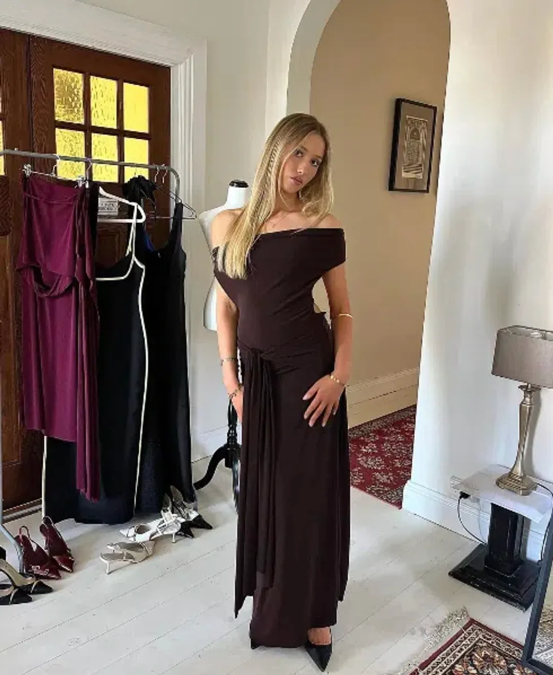 La Marie Nadia Dress Brown for rent on The Volte - main image