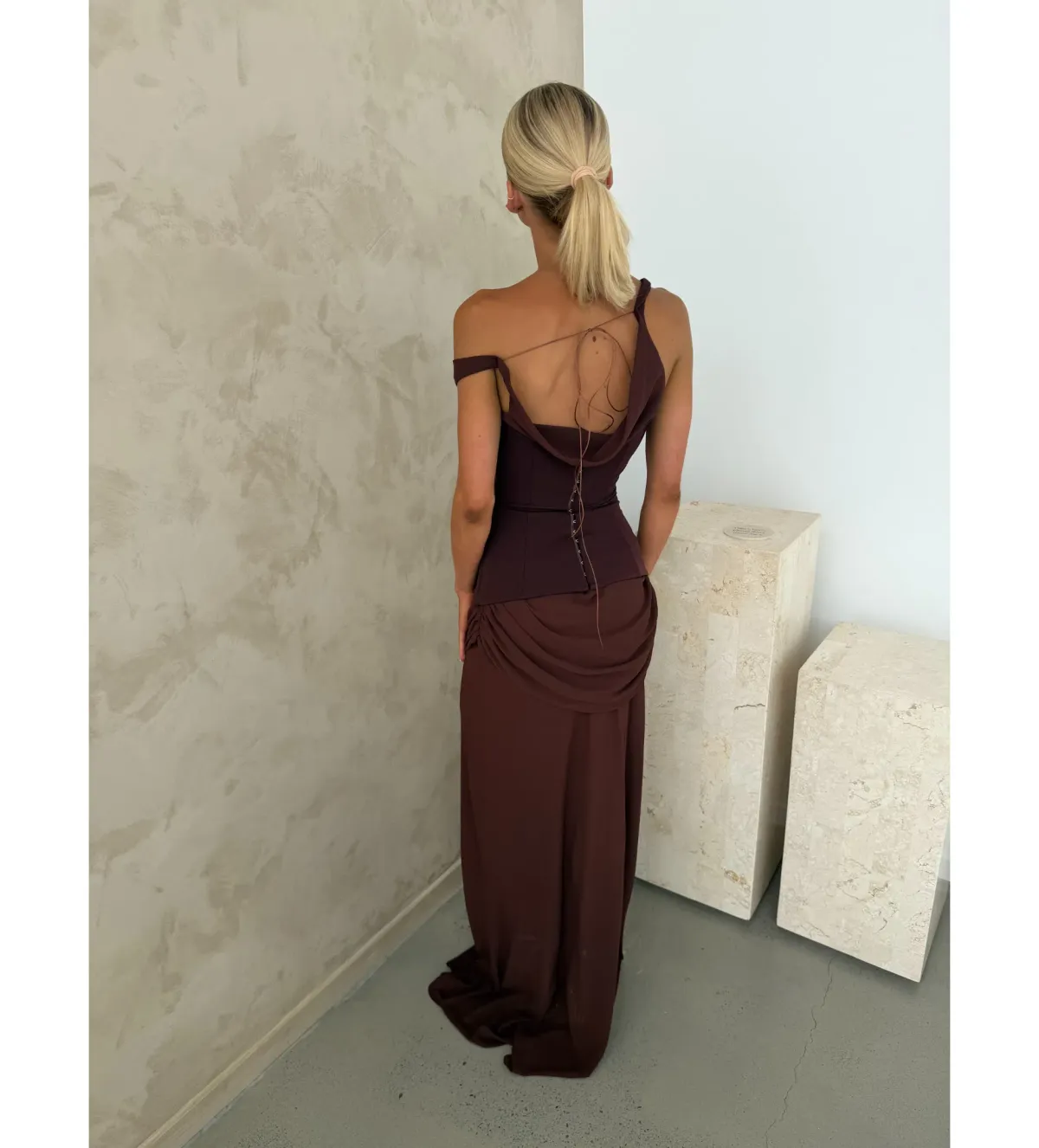 Natalie Rolt Cadence Gown Espresso Size 0 AU 6 - Image 7