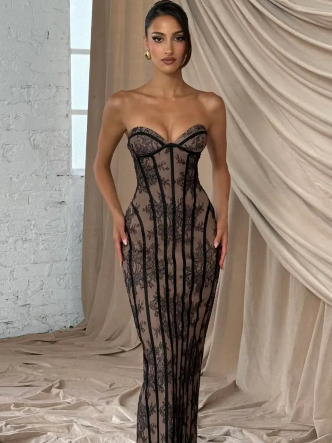 BABYBOO SIAN MAXI DRESS - BLACK 8 for rent on The Volte - main image