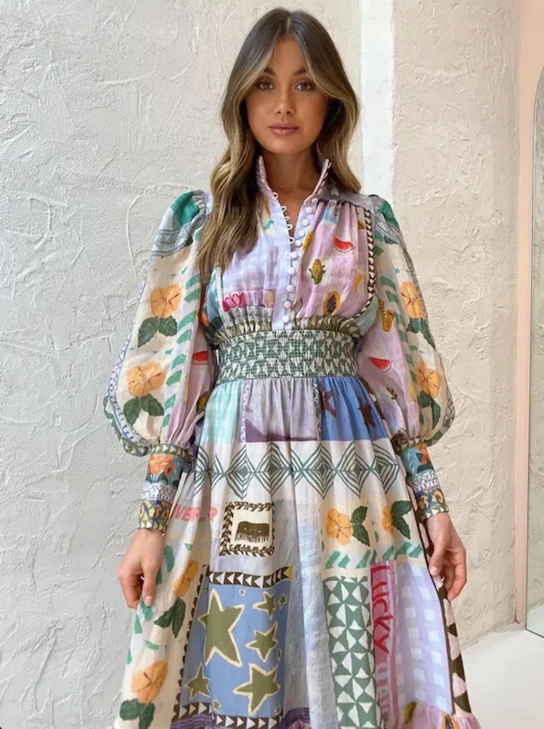 Alemais Emma Gale Shirtdress In Multi for rent on The Volte - main image