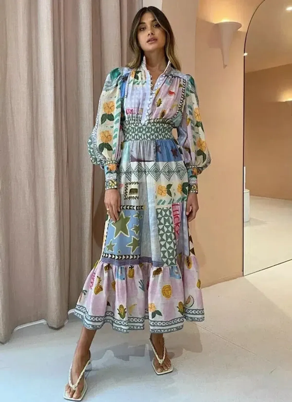 Alemais Emma Gale Shirtdress In Multi for rent on The Volte - main image