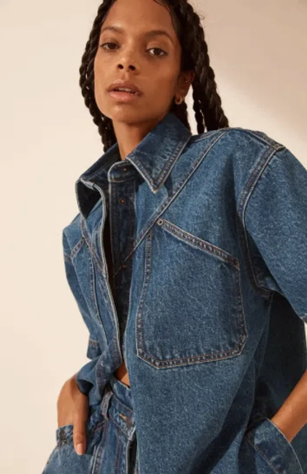 Raquel Short Sleeve Shirt and High Waisted Flared Short Set for rent on The Volte - main image