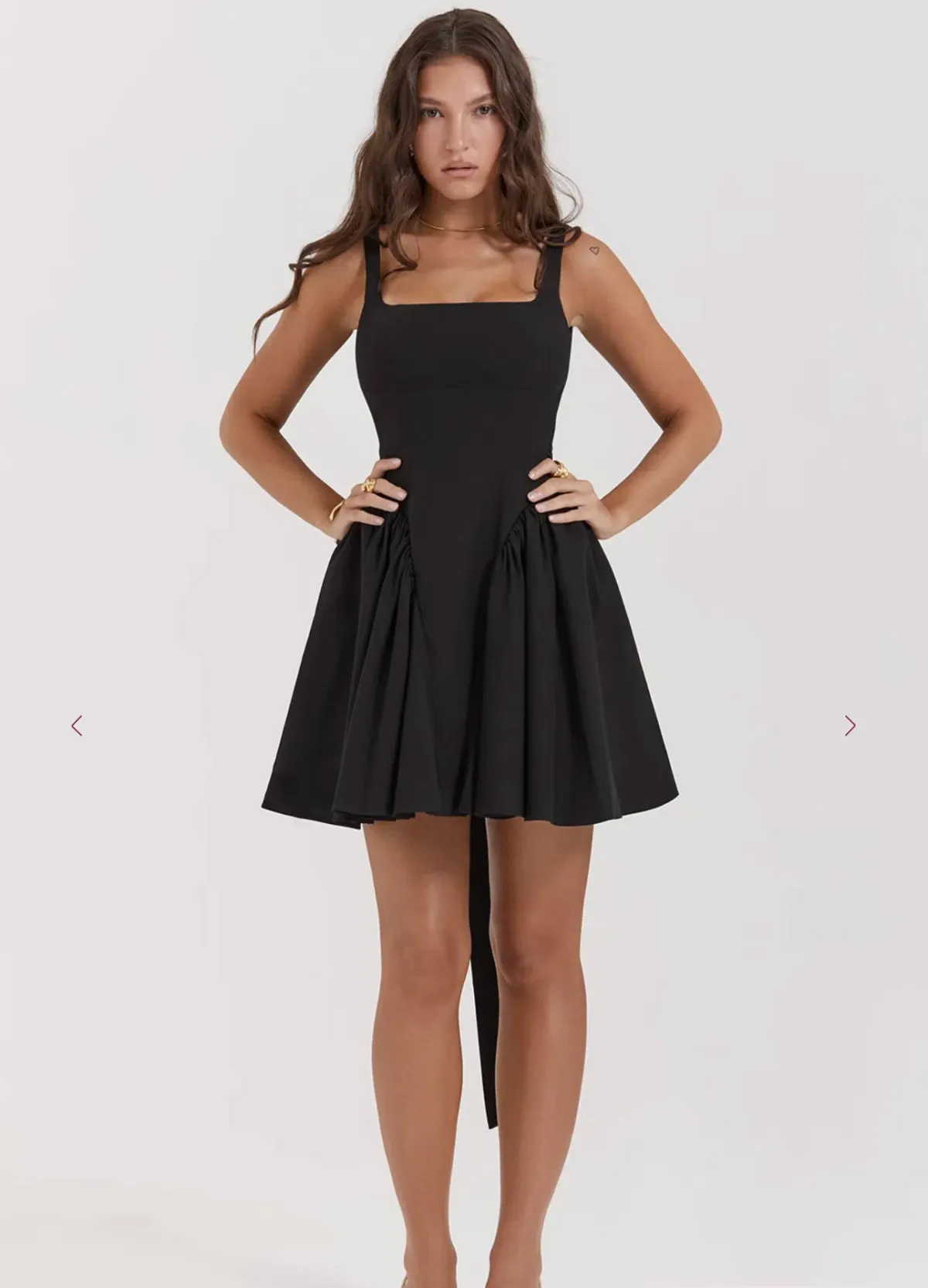 House of CB Black Bow Mini Dress size 8 - Image 4