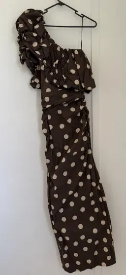 By Nicola Maya Maxi Dress In Chocolate Polka for rent on The Volte - image 6