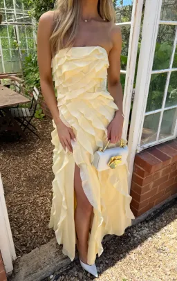 Aje Allairie Gown size 16 Butter Yellow for rent on The Volte - image 3