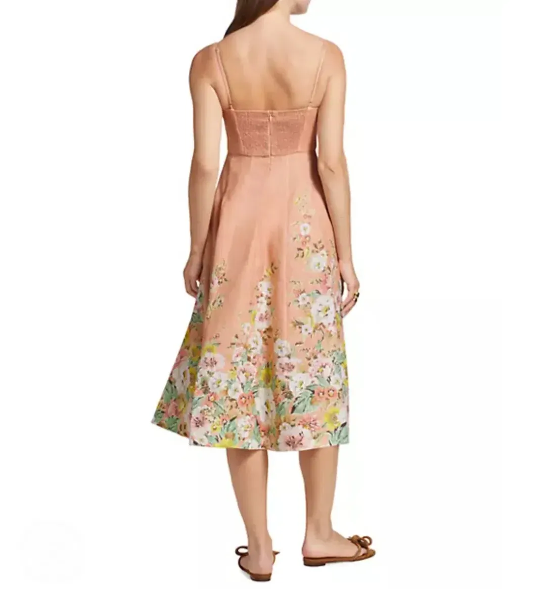 Zimmermann Matchmaker Picnic Midi Dress in Pink Floral Size 3 AU 14 for rent on The Volte - main image