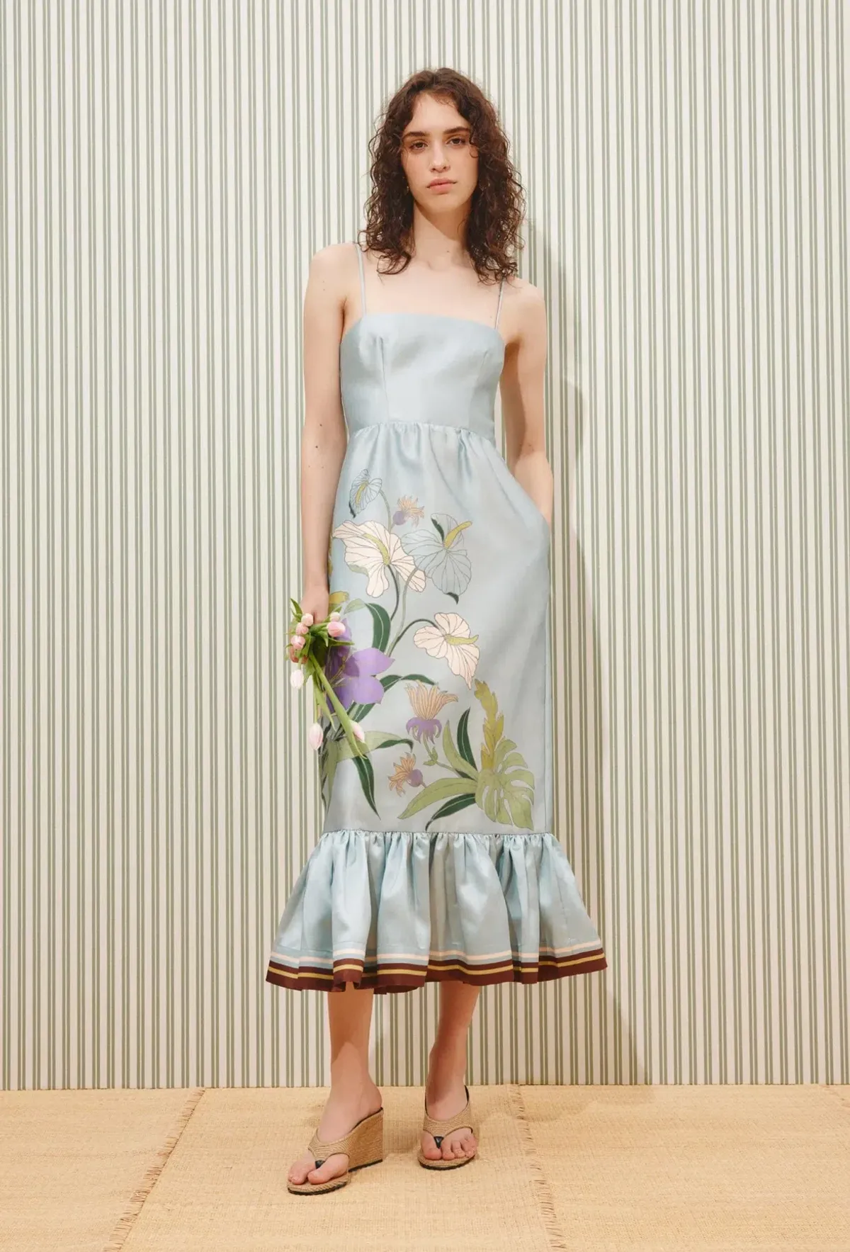 Alemais Alfie Midi Dress Blue floral Size 12 - Image 1
