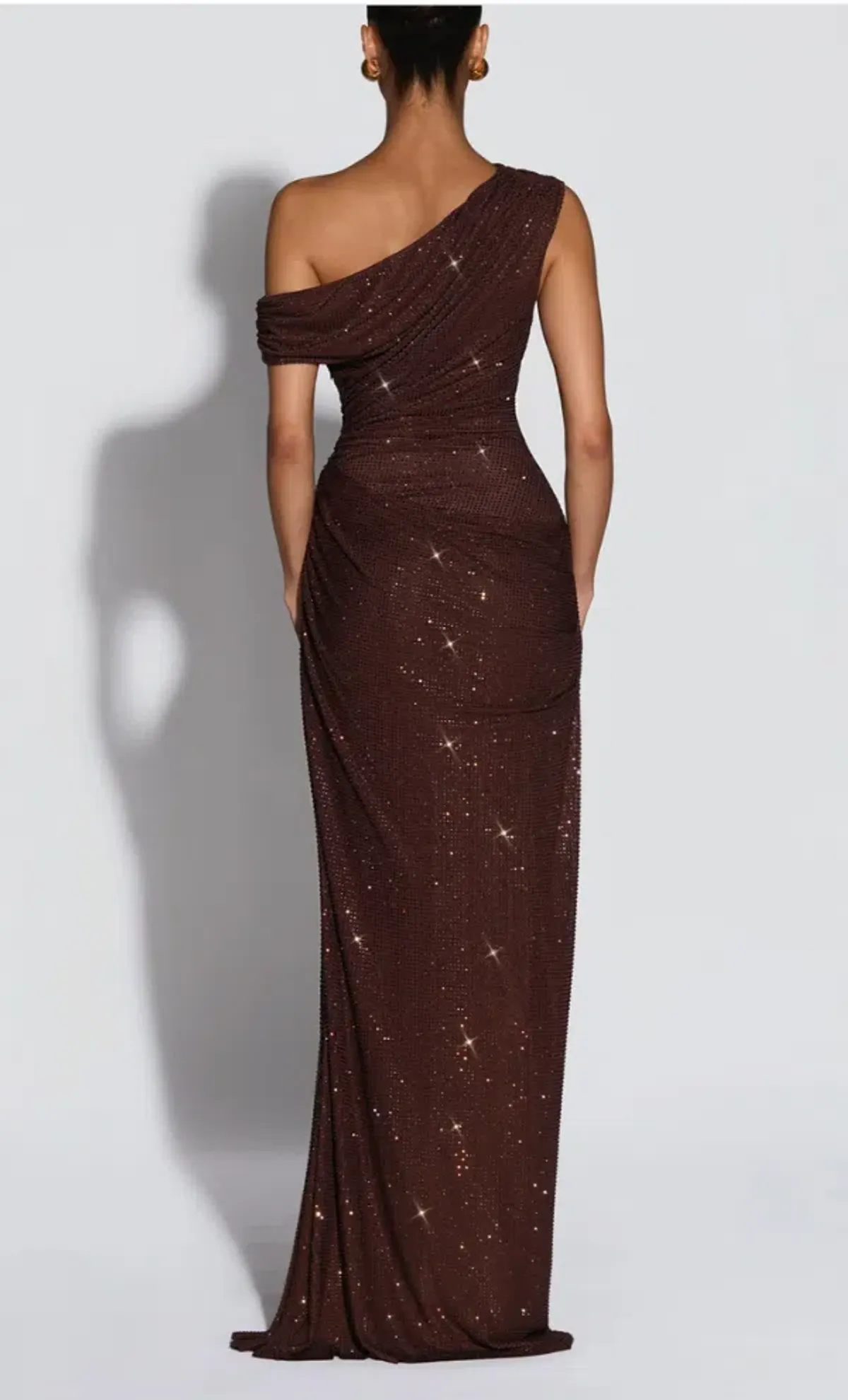 Ottilie Maxi Dress - Plum Brown Size S - Image 3