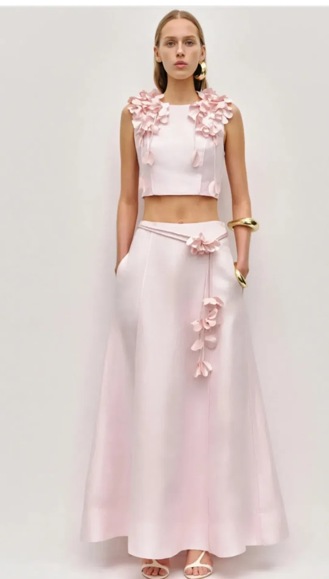 Camille Midi Skirt set s12 &Camille Flower Top s14 for rent on The Volte - main image