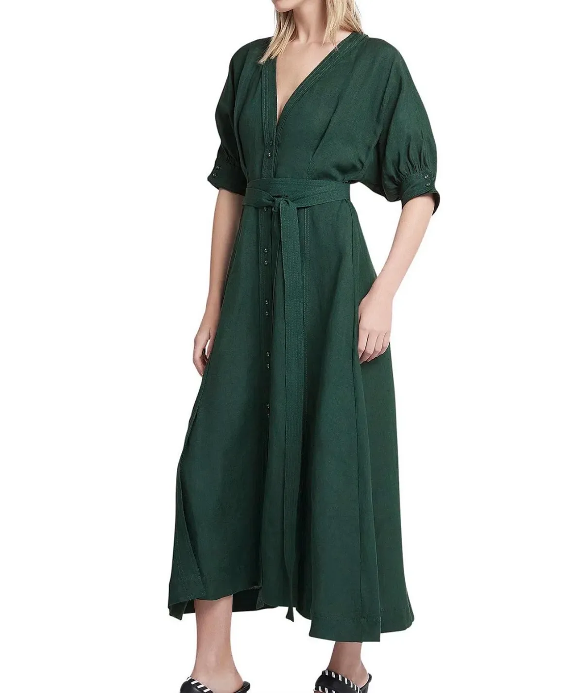 Aje Ennoble Dress Emerald Green Size 8 - Image 1