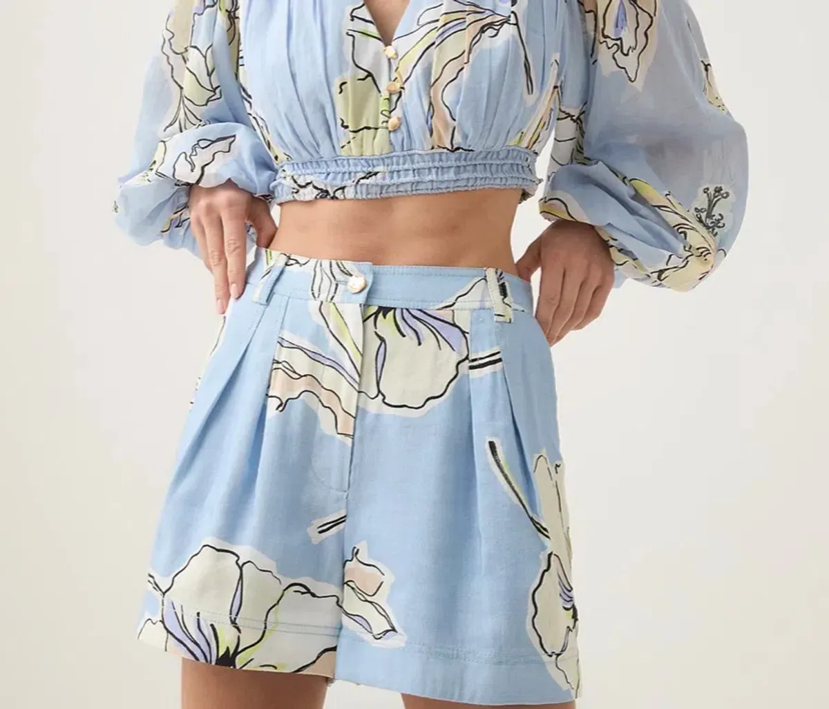 Aje Romantica Blue Shorts Size 8 - Image 2