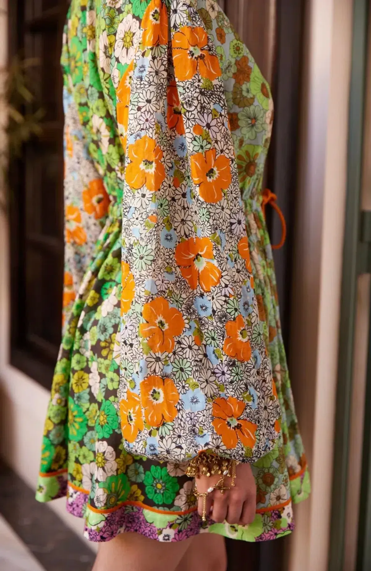 Alémais Orange Blossom Spliced Mini Dress Size 14AU - Image 4