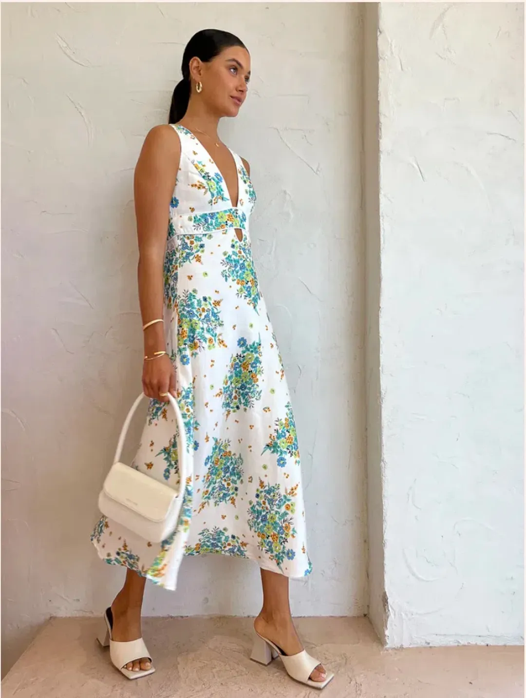 By Johnny - Roma Floral Midi Dress - Size 6 for rent on The Volte - main image
