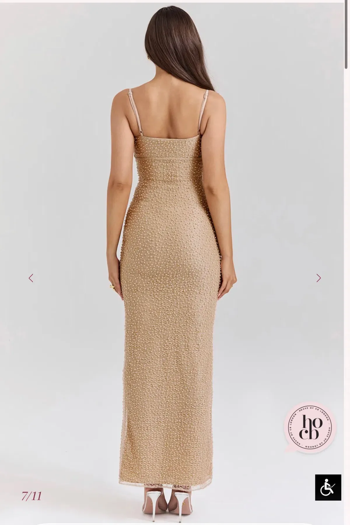 House of CB Seapearl Embellished Maxi Dress SIZE M - Image 4