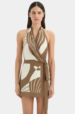 ALMARA WRAP HALTER MINI DRESS | SIZE 12 for rent on The Volte - image 4