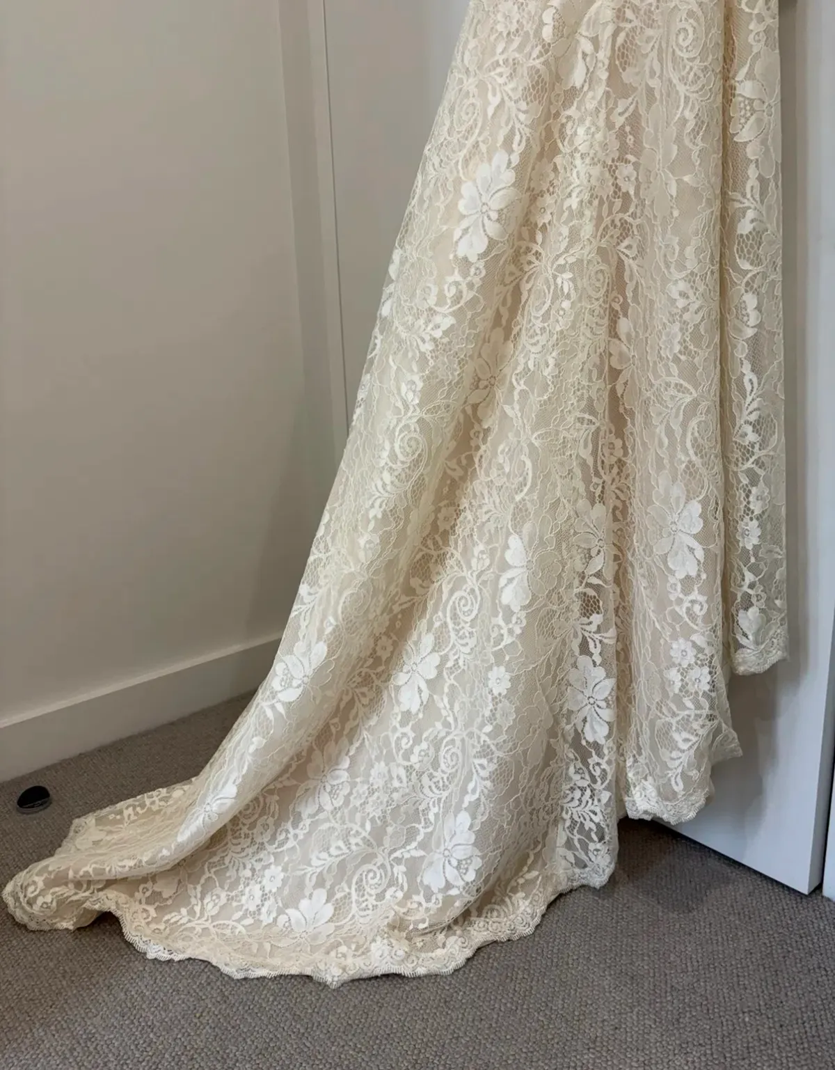 Maggie Sottero “Trinity” Wedding Dress in Champagne, Size 10 - Image 9