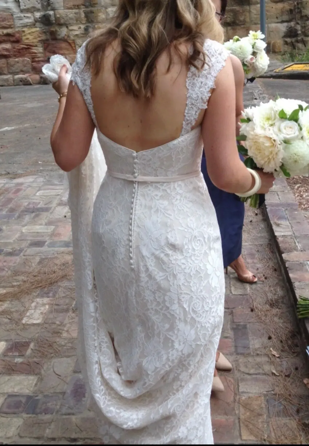 Maggie Sottero “Trinity” Wedding Dress in Champagne, Size 10 - Image 3