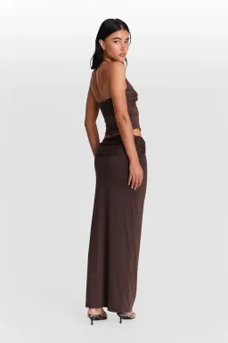 SASHA THERESE MILA SKIRT AND BLAIR TOP SET CHOCOLATE BROWN SIZE AU 8 for rent on The Volte - image 3