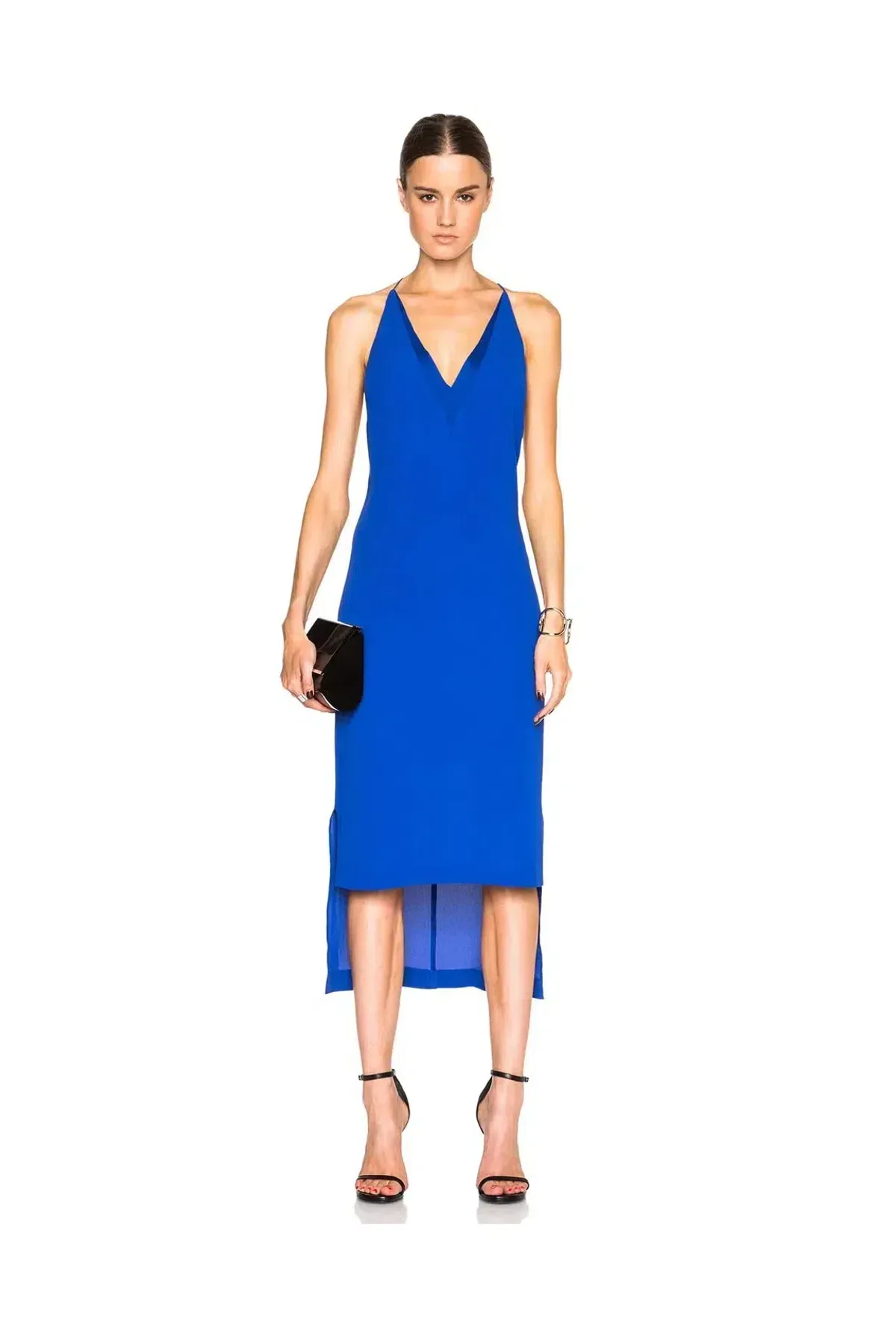 DION LEE FINE LINE CAMI SLIP DRESS IN COBALT BLUE SIZE 8 - Image 1
