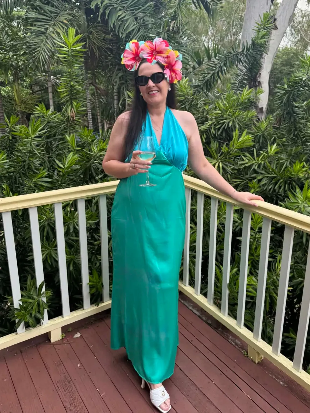 The Wolf Gang Oahu slip dress AQUA sz XL for rent on The Volte - main image