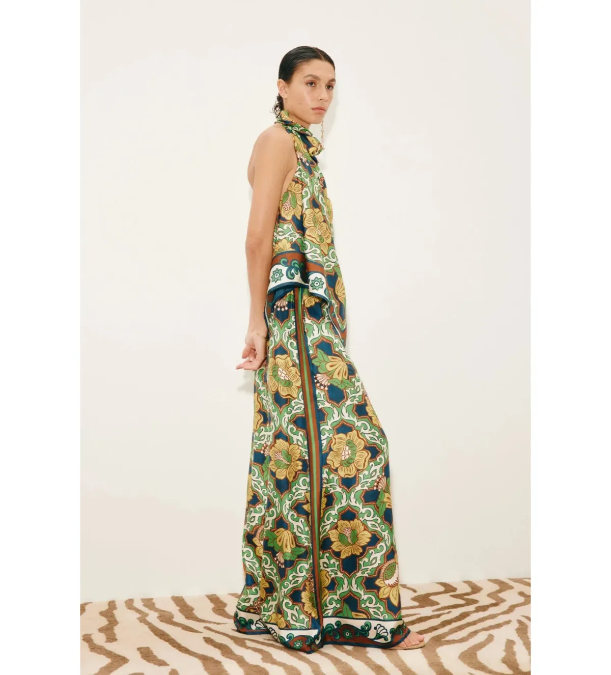 Alemais Liana Silk Top Size AU 6 and Palazzo Pant Size AU 8 Set Multi Print - Image 2