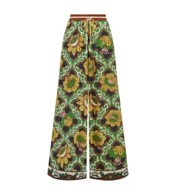 Alemais Liana Silk Top Size AU 6 and Palazzo Pant Size AU 8 Set Multi Print for rent on The Volte - image 5
