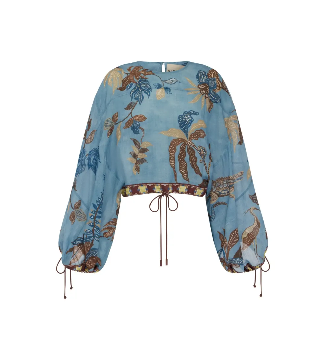 Alemais Georgie Top Size AU 6 and Short Size AU 8 Set Blue Print for rent on The Volte - main image