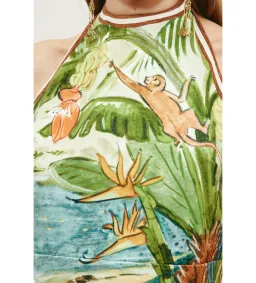 Alemais Toucan Tango Halter Mini Dress Multi Print Size AU 8 for rent on The Volte - image 4
