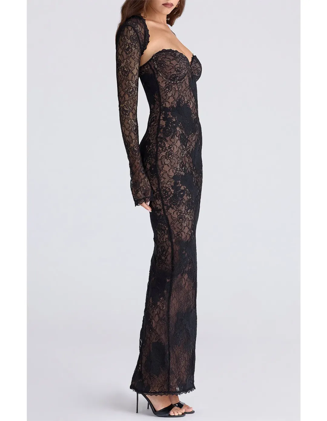 HOUSE OF CB LUCIENNE STRETCH LACE MAXI DRESS for rent on The Volte - main image