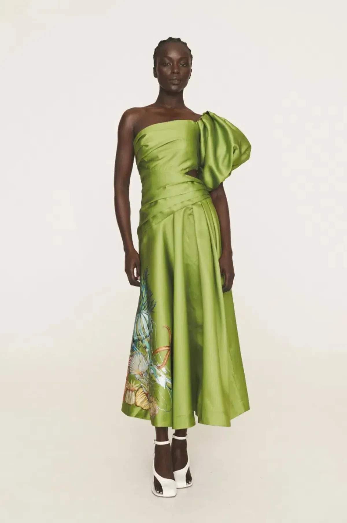 Alemais Aquatica Midi Fit & Flare Dress Size 14 Green for rent on The Volte - main image