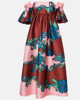 Alémais Azalea Off-shoulder Satin Midi Dress Floral Size AU 14 for rent on The Volte - image 6