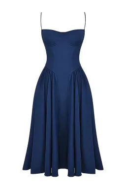 House of CB Samaria French Navy Corset Sundress Size S/AU 8 for rent on The Volte - image 6