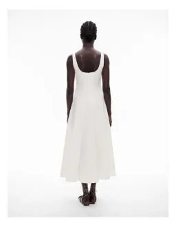 Witchery Seam Detail Midi Dress Fresh White Size S/AU 8 for rent on The Volte - image 4